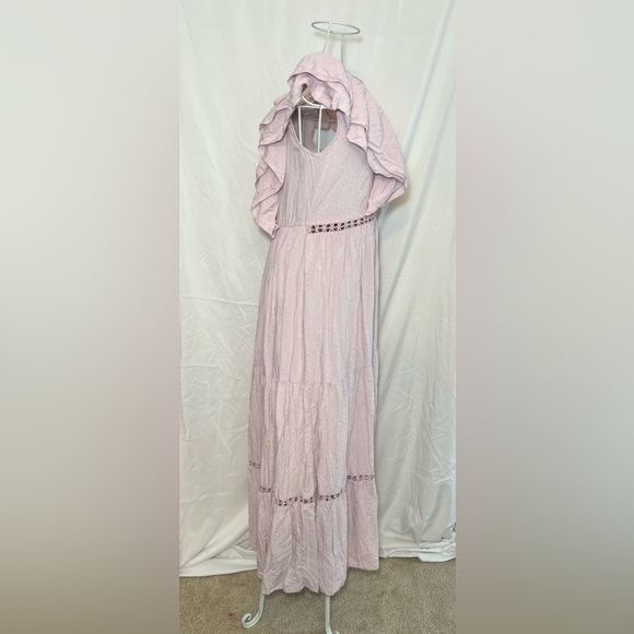 SIMPLEE Ruffle Maxi Dress - Pale Pink - Size Medium - NWT! - Picture 2 of 6